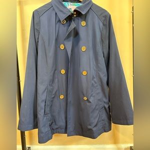 Lilly Pulitzer navy trench coat